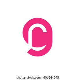 initial logo gr, rg, r inside g rounded letter negative space logo pink gray