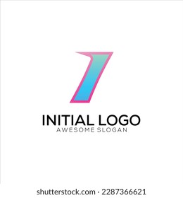 i initial logo gradient colorful design