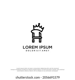 Initial logo H and crown template.