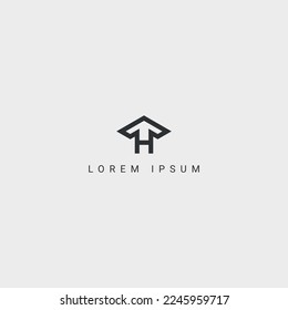 Initial logo H letter arrow icon template.
