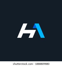 initial logo HA flat monogram