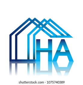 initial logo HA with house icon, business logo and property developer.