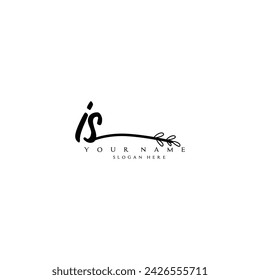 Original IS logo escritura a mano tipografía floral ornamento
