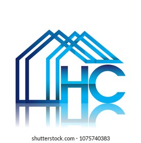 initial logo HC with house icon, business logo and property developer.