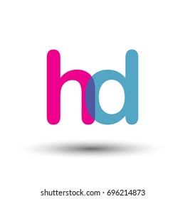 initial logo HD lowercase letter, blue and pink overlap transparent logo, modern and simple logo design.
