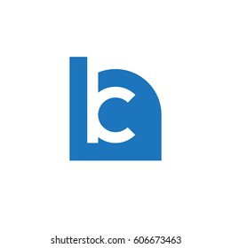 initial logo hk, kh, k inside h rounded letter negative space logo blue