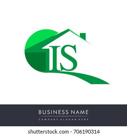 initial logo IS with house icon, business logo and property developer.