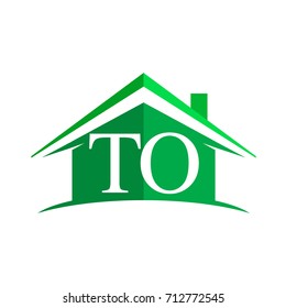 initial logo TO with house icon and green color, business logo and property developer.
