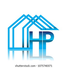 initial logo HP with house icon, business logo and property developer.