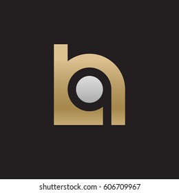 initial logo hq, qh, q inside h rounded letter negative space logo gold silver