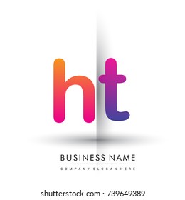initial logo HT lowercase letter, orange and magenta creative logotype concept, modern and simple logo design.