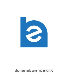 initial logo hz, zh, z inside h rounded letter negative space logo blue