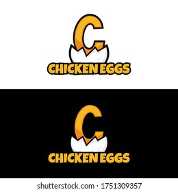 initial logo icon cracks eggs vector