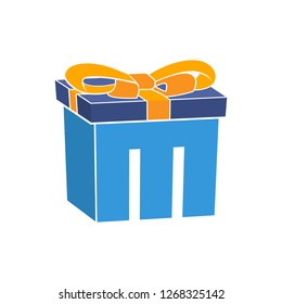 Initial logo icon for a gift shop business with the initials letter M