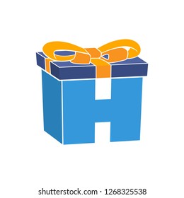 Initial logo icon for a gift shop business with the initials letter H