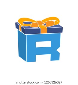 Initial logo icon for a gift shop business with the initials letter R