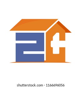 initial logo icon for home construction business with details of initial letters Z & C