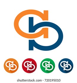 initial logo icon with linked concept, with combination of A & B