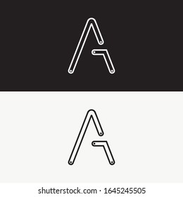 A Initial Logo Icon Outline Dots Side