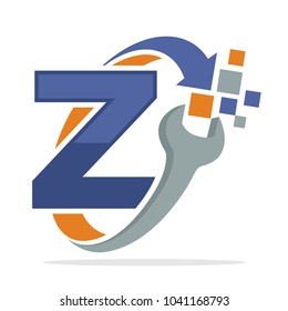 initial logo icon for repair business with combination of letter Z
