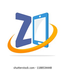 initial logo icon for the smartphone gadget business with the initials of the letter Z