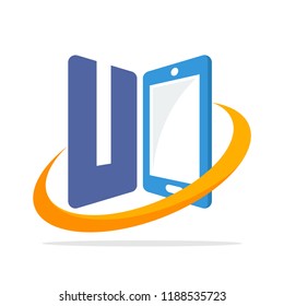 initial logo icon for the smartphone gadget business with the initials of the letter U