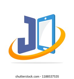 initial logo icon for the smartphone gadget business with the initials of the letter J