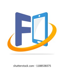 initial logo icon for the smartphone gadget business with the initials of the letter F