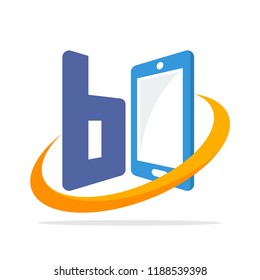 initial logo icon for the smartphone gadget business with the initials of the letter B