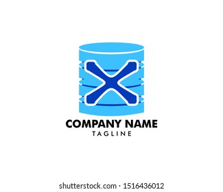 Initial logo icon for web hosting business with the initials letter X