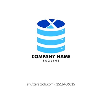 Initial logo icon for web hosting business with the initials letter X
