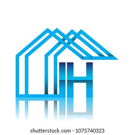 initial logo IH with house icon, business logo and property developer.