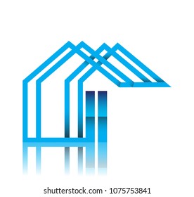 initial logo II with house icon, business logo and property developer.
