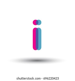 initial logo II lowercase letter, blue and pink overlap transparent logo, modern and simple logo design.