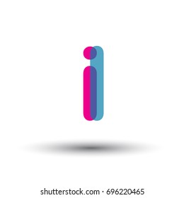 initial logo IL lowercase letter, blue and pink overlap transparent logo, modern and simple logo design.
