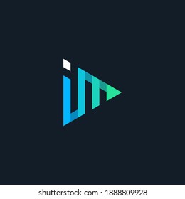 initial logo IM play geometric