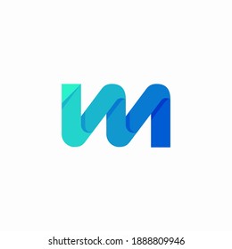 initial logo IM wave monogram