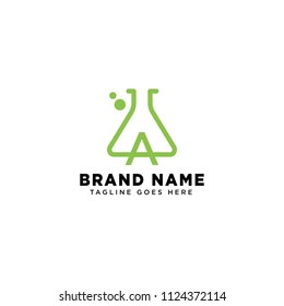 initial A logo inspiration type of science / experiment / molecule / laboratory / biology vector template for download