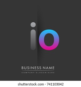initial logo IO lowercase letter colored grey and blue, pink, creative logotype concept, modern and simple logo design, logo design concept for business and corporate identity.