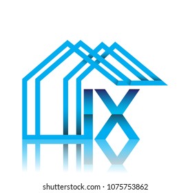 initial logo IX with house icon, business logo and property developer.
