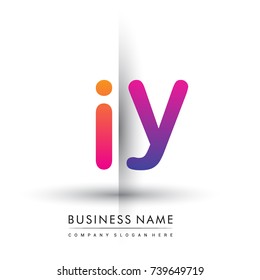 initial logo IY lowercase letter, orange and magenta creative logotype concept, modern and simple logo design.