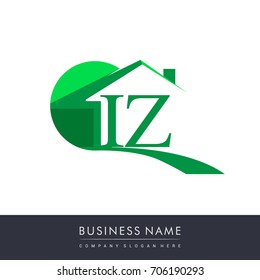 initial logo IZ with house icon, business logo and property developer.