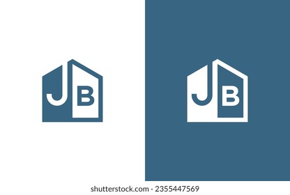 Initial logo JB monogram with home roof hexagon shape design, simple and minimal real estate logo design