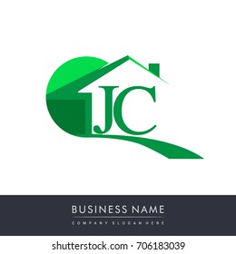 initial logo JC with house icon, business logo and property developer.