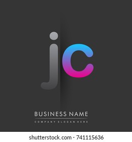 initial logo JC lowercase letter colored grey and blue, pink, creative logotype concept, modern and simple logo design, logo design concept for business and corporate identity.
