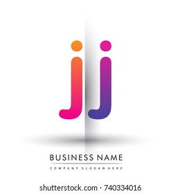 initial logo JJ lowercase letter, orange and magenta creative logotype concept, modern and simple logo design.