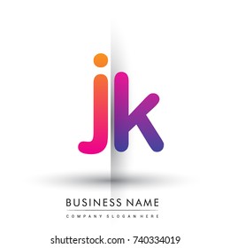 initial logo JK lowercase letter, orange and magenta creative logotype concept, modern and simple logo design