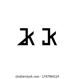 Logotipo inicial JK vektor, logotipo JK vektor