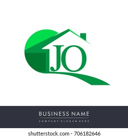 initial logo JO with house icon, business logo and property developer.
