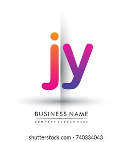 initial logo JY lowercase letter, orange and magenta creative logotype concept, modern and simple logo design.